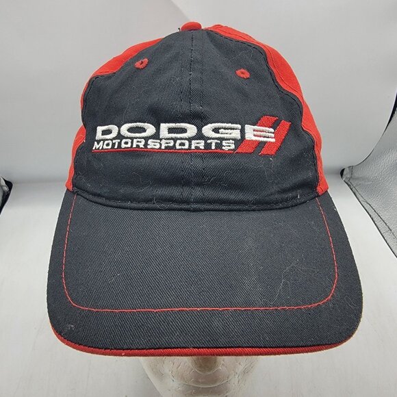 Dodge Motorsports Adults Black Red Baseball Cap Adjustable Snapback Hat - Picture 1 of 10